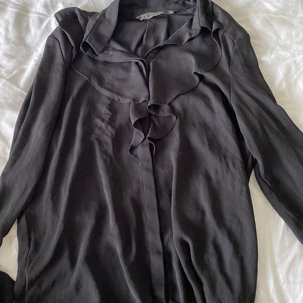 Zara black long sleeve blouse xs